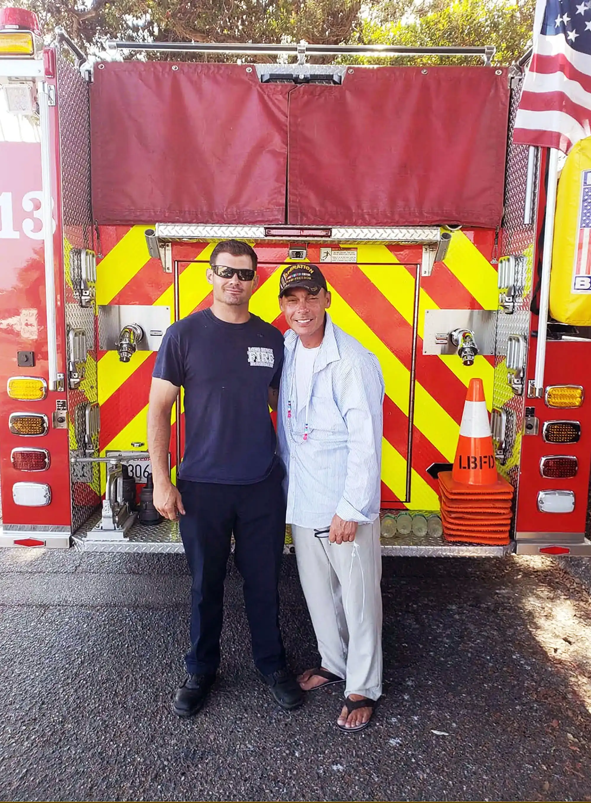 Author and Veteran David Haave gives out coloring books and crayons to first responders and Firefighters; helping the kids through challenging times. -- David Haave